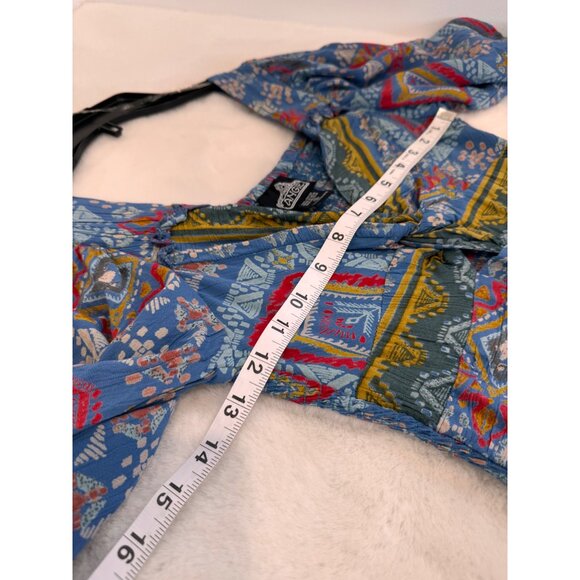 New ANGIE Women's Size S Boho Dress With Geometric Print & Ruffle Hem - Picture 3 of 12